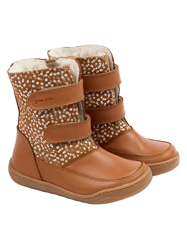 POM POM Leder-Barfußschuhe in Hellbraun - 27