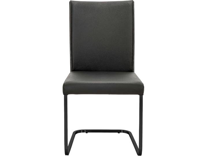 Freischwingerstuhl Amisa schwarz Leder