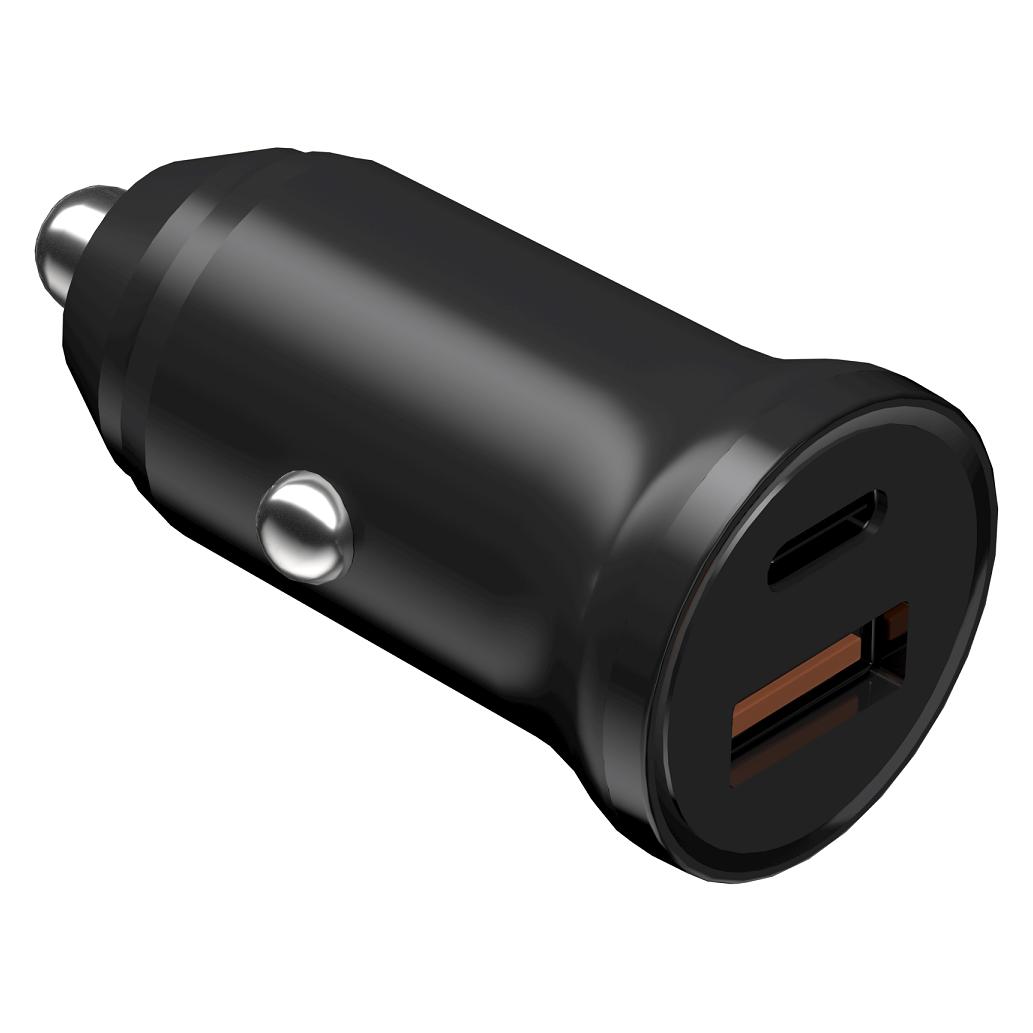 Devia Autoladegerät Smart Mini PD QC 3.0 30W 1x USB-C 1x USB schwarz (BRA013326)