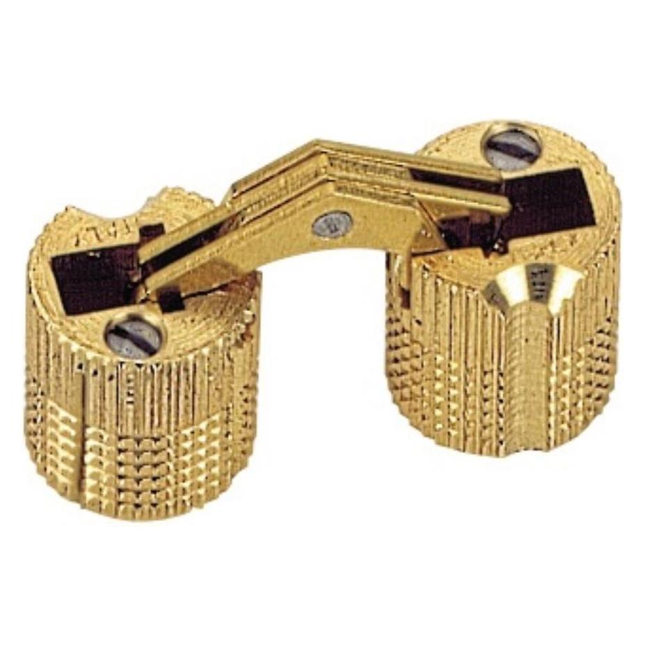 Hettich Einbohrzylinderscharnier 14 mm Messing matt gebürstet zum Einbohren (31170)