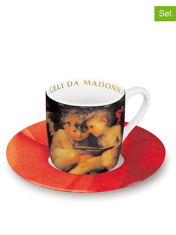 Könitz Tasse "Madonna con Bambino" in Rot/ Beige - 85 ml - onesize