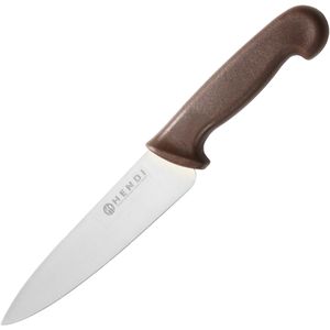 Hendi Kochmesser HACCP 842669, mit Kunststoffgriff braun, Edelstahl, Klingenlänge 18 cm