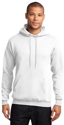 Port & Company PC78H Co Core Fleece Pullover Hooded Sweatshirt in White size 5XL