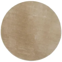 KURZFLORTEPPICH, einfarbig, Natur, Ø 120 cm