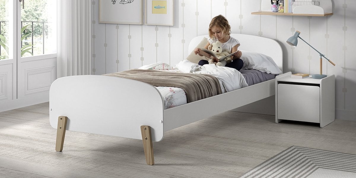 LUCEVI Kiddy kinderbed met nachtkastje - Wit - 200 x 90 cm