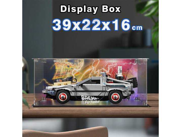 Boîte d'affichage en acrylique pour Lego 10300, retour vers le futur, vitrine transparente anti-poussière (ensemble LEGO non inclus)