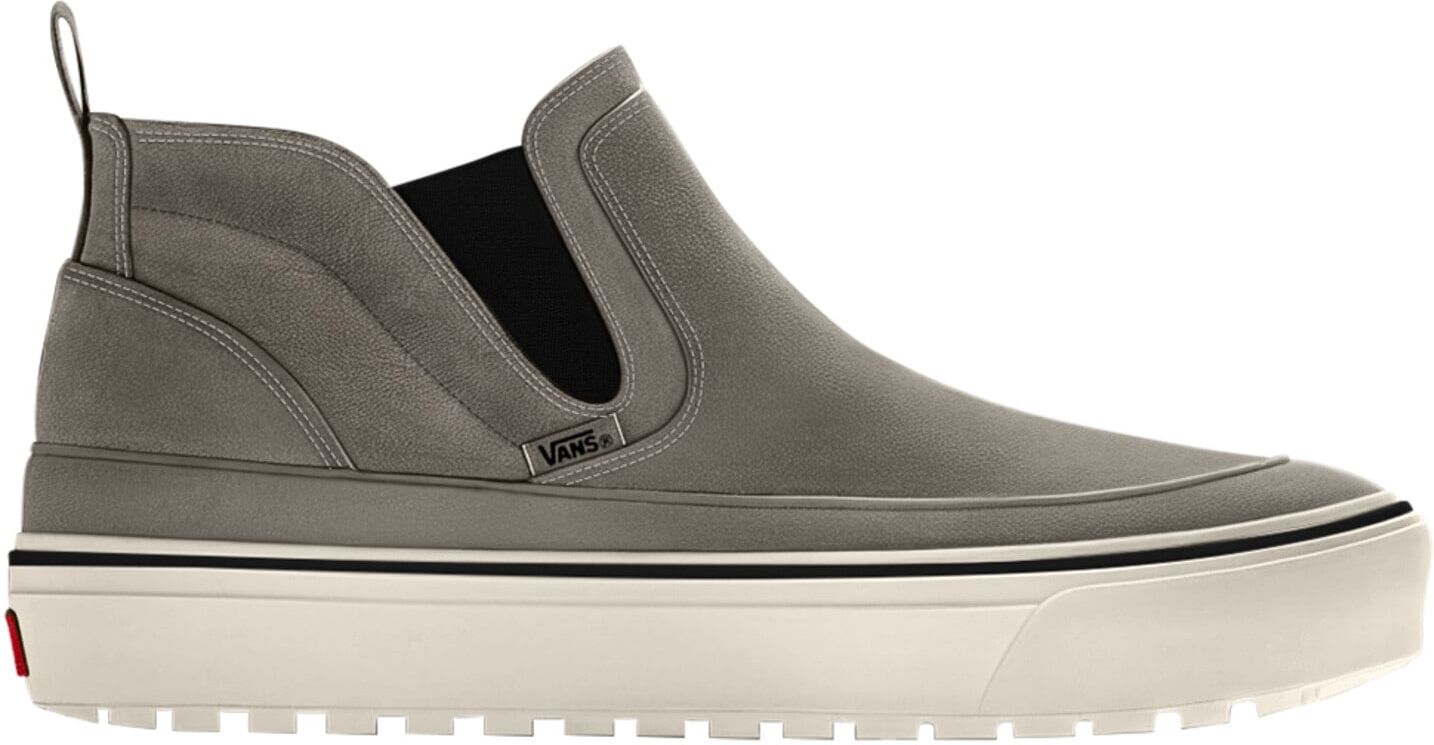 Sneakerboots VANS "Mid-Slip Insulated", Damen, Gr. 37, grau (9jc, bungee cord), Leder, Schuhe Sneakerboots, gefüttert 9jc, bungee cord 37