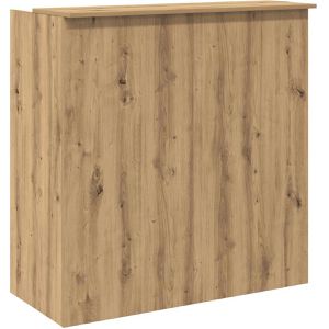 vidaXL Empfangstheke 3324168, artisan eiche, gerade, Holz, (B/H/T) 100 x 103,5 x 50 cm, mit Regalfächern