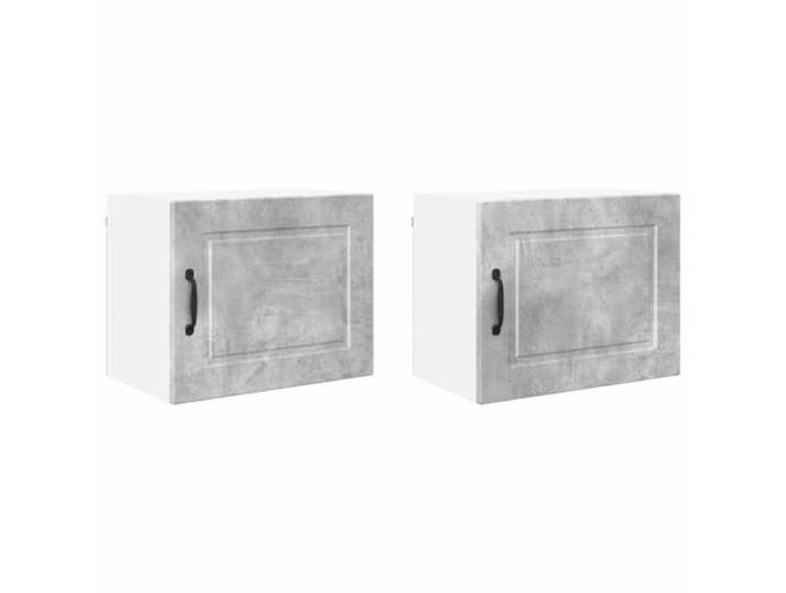 IBUQDDV Wandschrank Porto 2 STK. Beton Grau Holzwerkstoff Wandmontage, offene Regalböden, Küchenorganisation, Innenbereich, moderne Küche, Aufbewahrung
