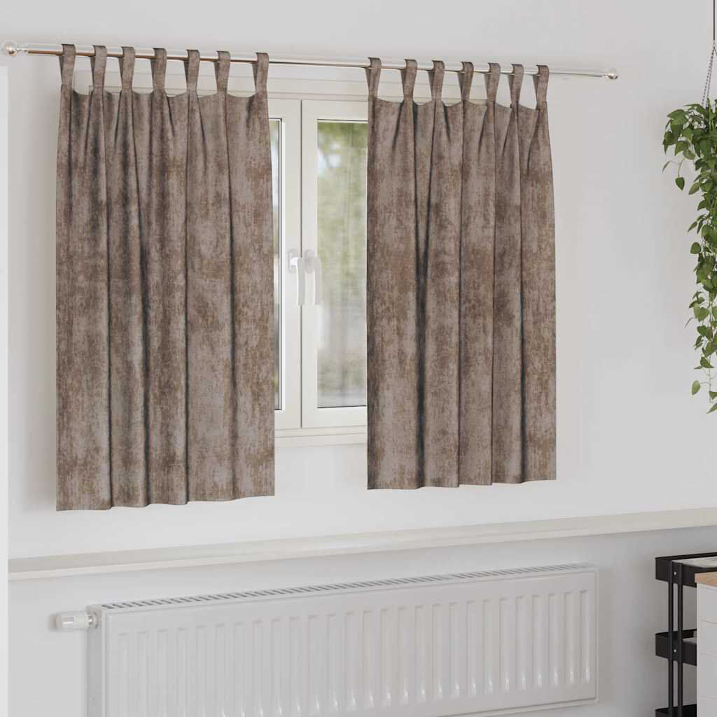 Fairmont Park Alithia Velvet Room Darkening Curtain Cappuccino 140cm Width x 140cm Drop