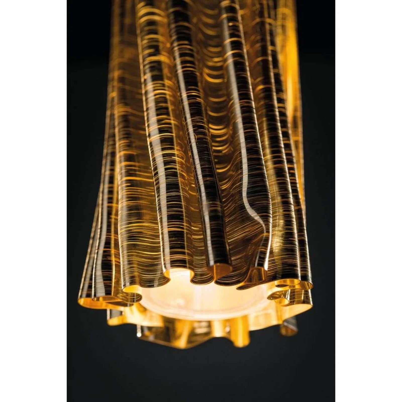 Slamp Accordéon Vertical Hanglamp Goud - Kunststof