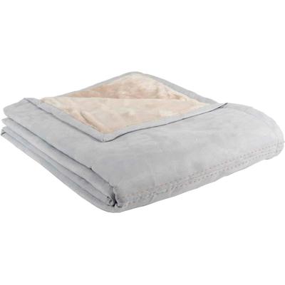 Wohndecke GOLD-LINE "Alcantara", grau, B:150cm L:200cm, Kunstfaser, Wohndecken, Wohndecke, in Alcantara Optik, Kuscheldecke