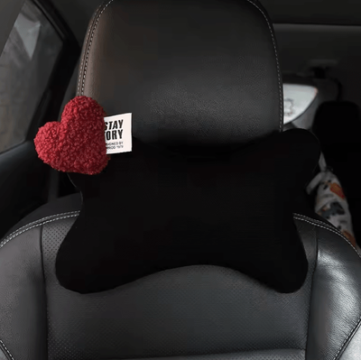 Uplift Curations HeartRide Plush Car Neck Pillow Cute Red Lover Hearts Headrest Support Cushion For Women 1pc Neck Pillowa