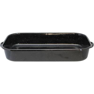 Bratpfanne ELO BASIC "Basic", schwarz (schwarz mit weißen punkten), B:23,5cm H:6cm L:43,5cm Ø:38cm, Pfannen, Bratpfanne, Auflaufform, emaillierte hohle Seitengriffe, 38 cm