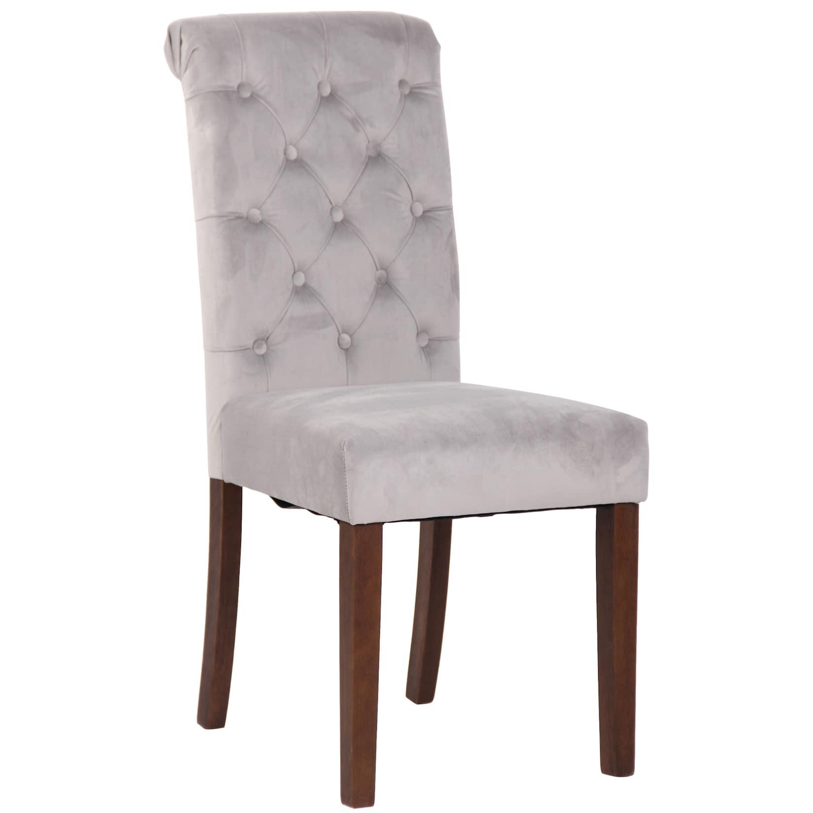 CLP Esszimmerstuhl Lisburn I Samt I Stoff I Polsterstuhl Gesteppt Chesterfield Design