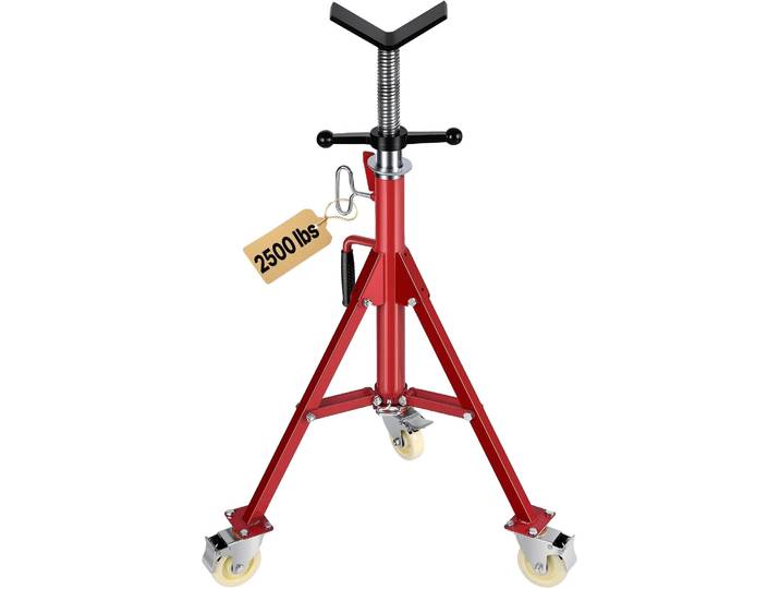 Support de tube VEVOR\, support de cric de tube\, support de tube à tête en V\, hauteur réglable 20-37 pouces\, support de cric de tube avec roulettes 882 LB\, support de tube portable pliable 1/8 à 12 pouces de support de tube\, support de cric en acier