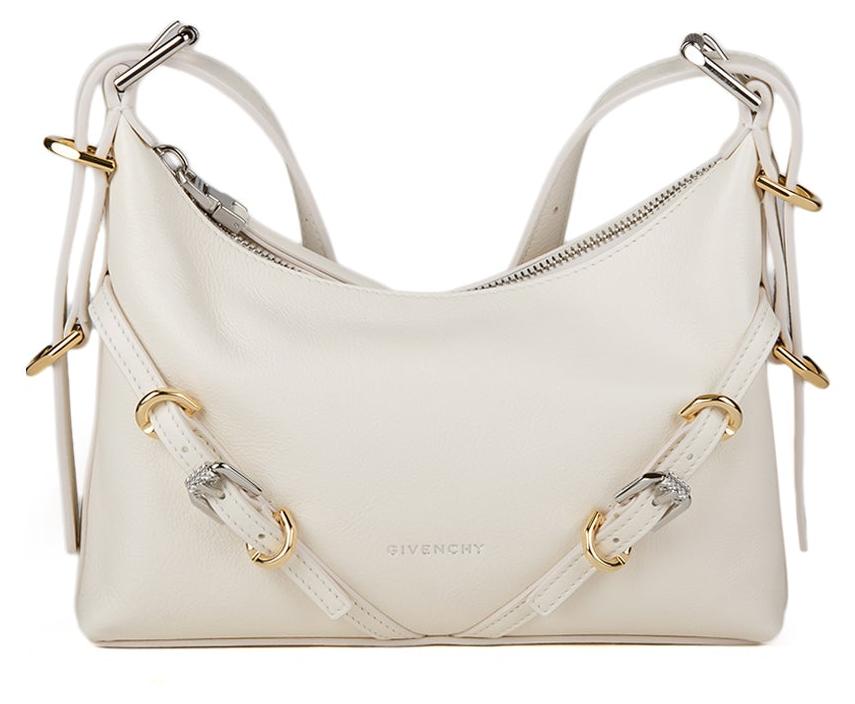 Givenchy Voyou Mini beige Kalbsleder Schultertasche mit Zip