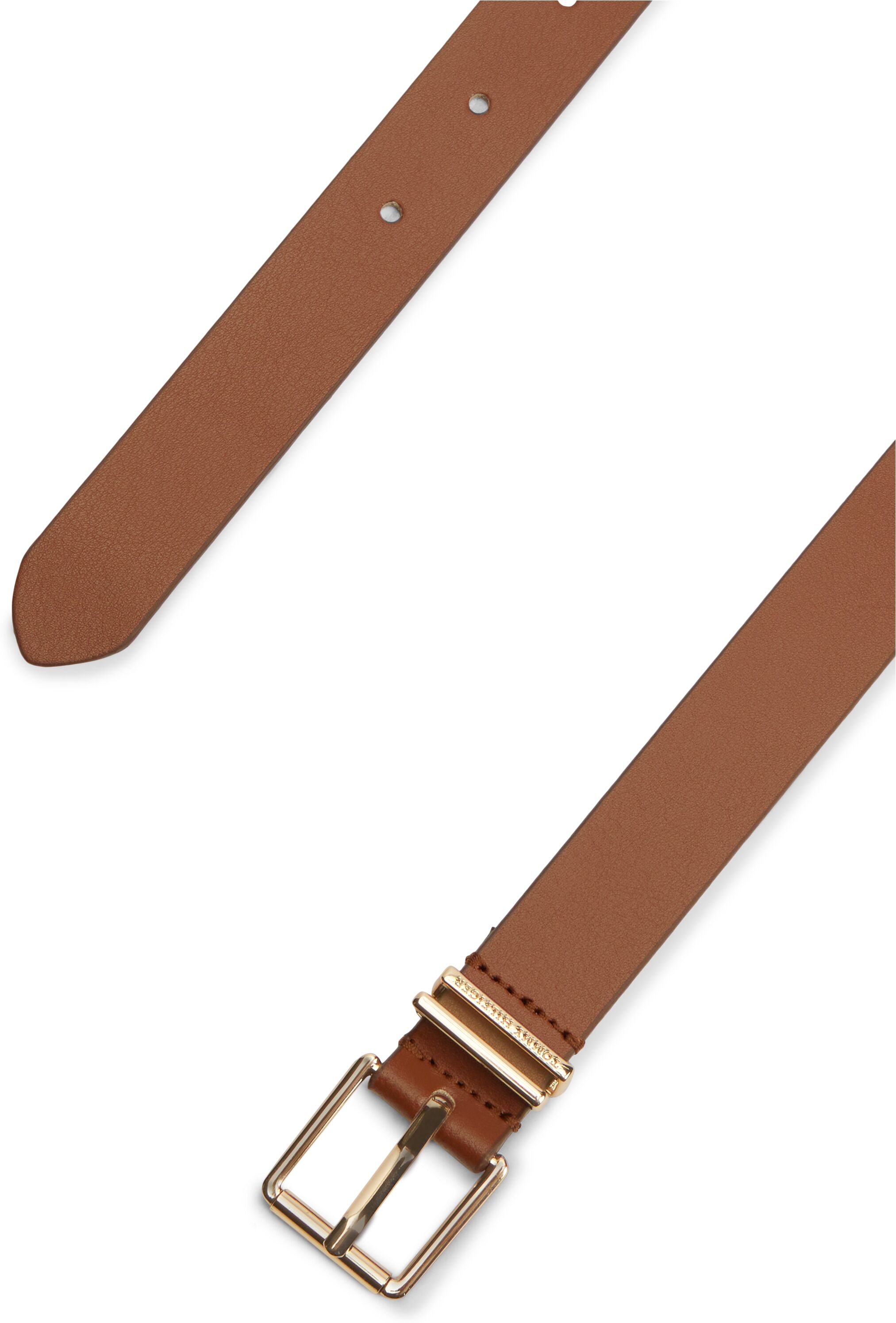 Ledergürtel TOMMY HILFIGER "TH SQUARE", Damen, Gr. 70, cognac, Rindsleder, Gürtel Ledergürtel cognac 70