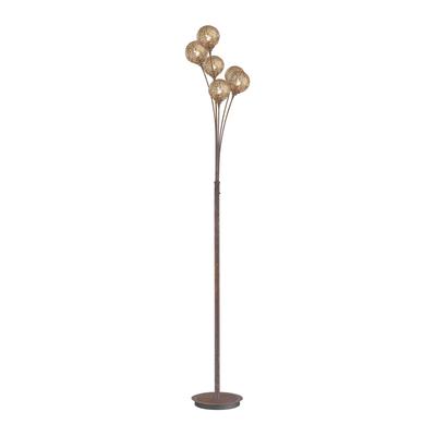PAUL NEUHAUS Stehlampe "GRETA", braun (rostfarben), 6, H: 181,2cm, 1 Stk., Leuchten, ExklusiveG9, Schalter, Kippschalter, Stehlampe Standleuchte