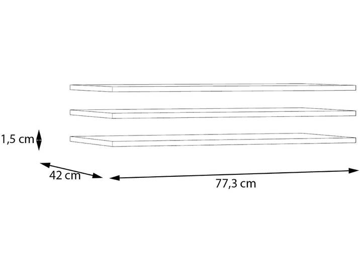 Einlegeboden FORTE, grau, B:77,3cm H:42cm T:1,5cm, Holzwerkstoff, Einlegeböden, Einlegeboden, 3er Set Einlegeboden, variable Positionierung, Textilstruktur
