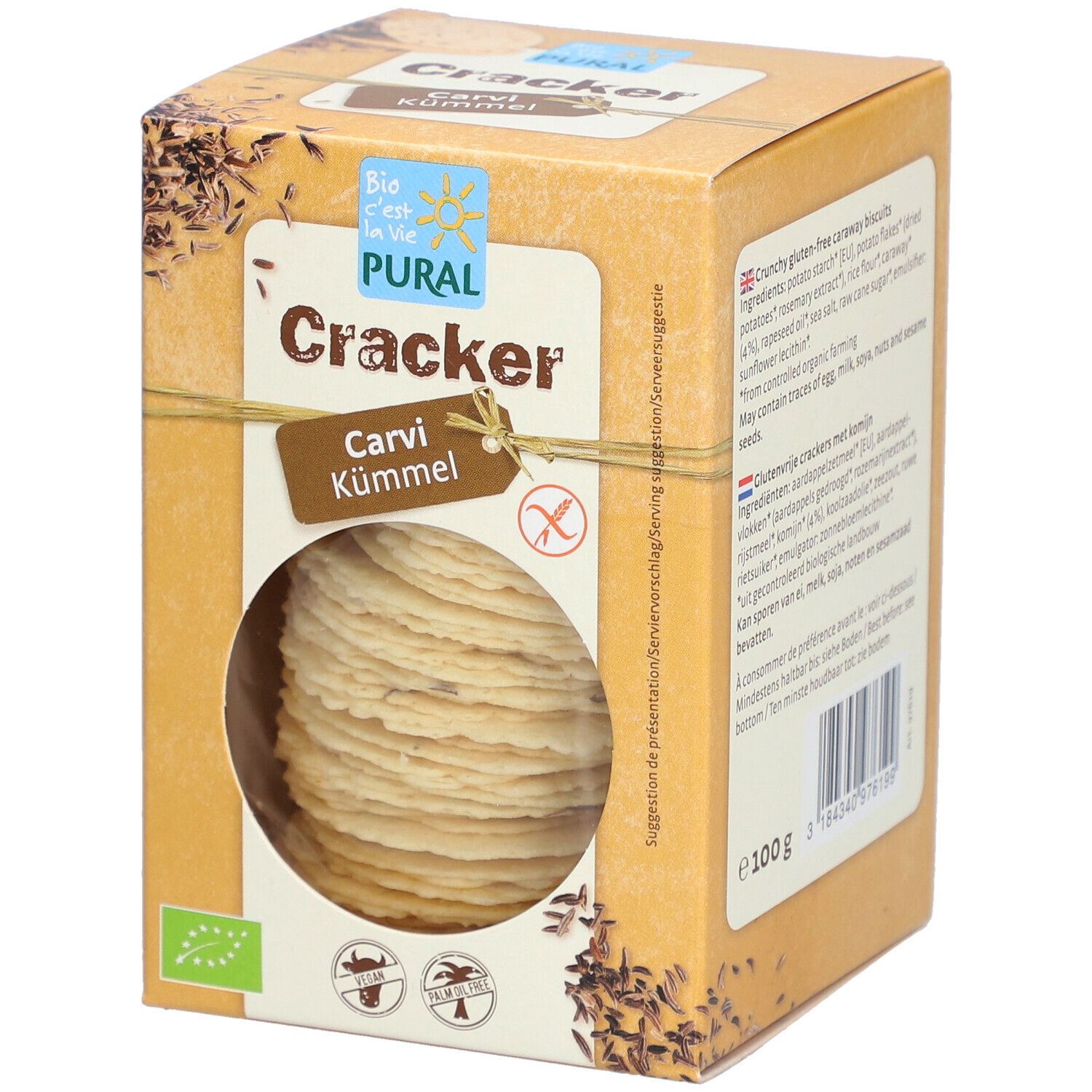 Pural Cräcker Kümmel glutenfrei 100 g Futter