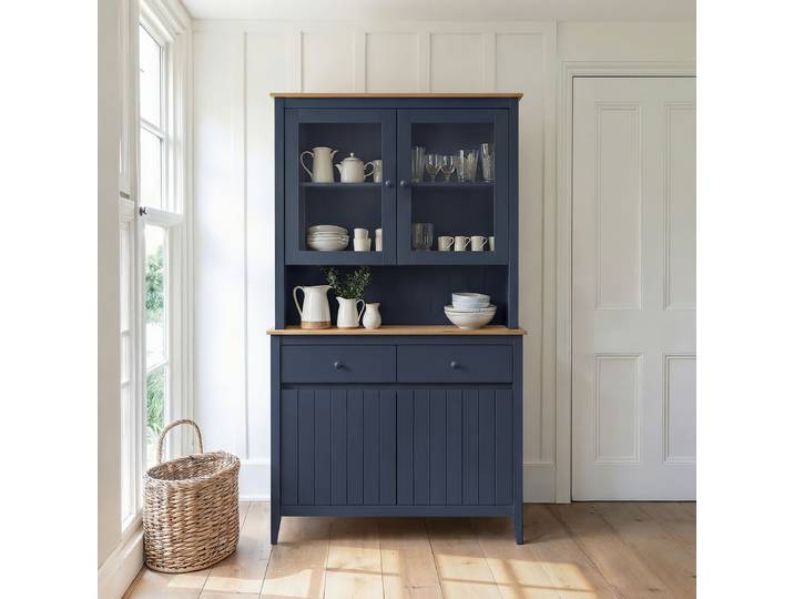 Massives Buffet 110cm Blau/Dunkelblau