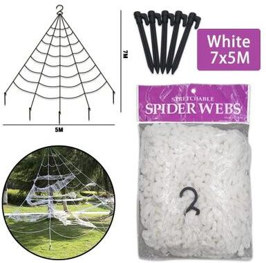 Inspired Living Giant Plush Spider Halloween Decoration For Indoor & Outdoor Displays white 7x5m