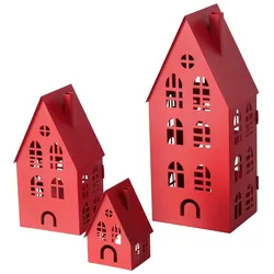 Boltze Laterne Dover, 3er-Set, Rot