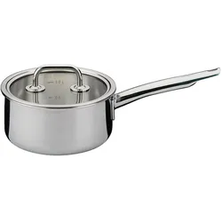 Spring Stielkasserolle BRIGADE BASIC 16 cm 1,4 Liter mit Glasdeckel INDUKTION, Pfanne + Kochtopf, Silber