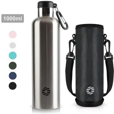 Uplifted Goods Rugged Explorer 33.8 Oz Vacuum Insulated Sports Flask silver 33.8 Oz.