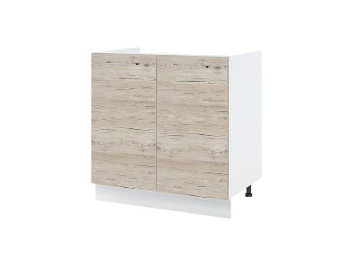 Meuble sous-évier Bellissi Noyer Blanchi 2 portes L 80 cm - Cuisineandcie