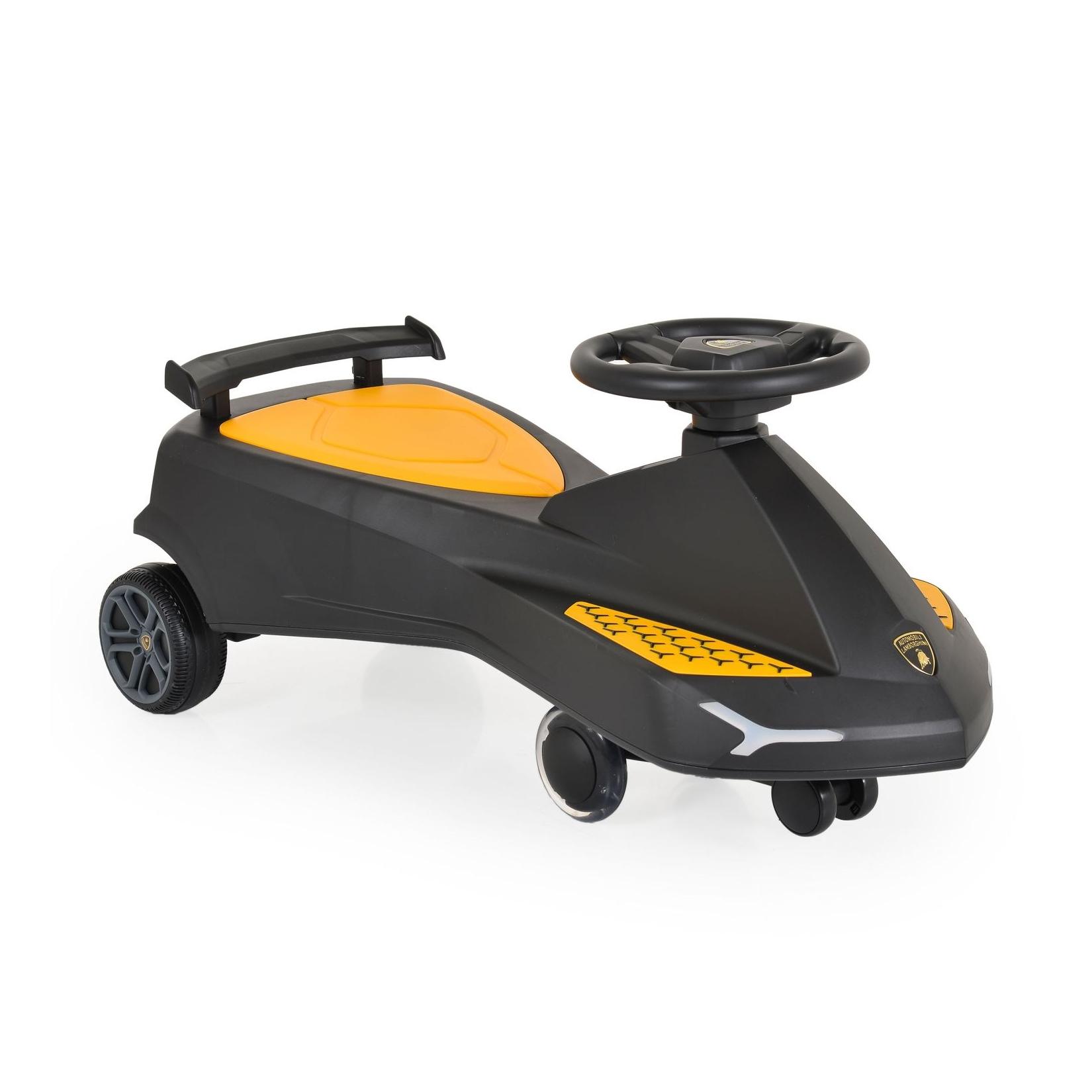 Moni Kinder Rutschfahrzeug Lamborghini Swing Car Musikfunktion Lichter bis 110kg schwarz