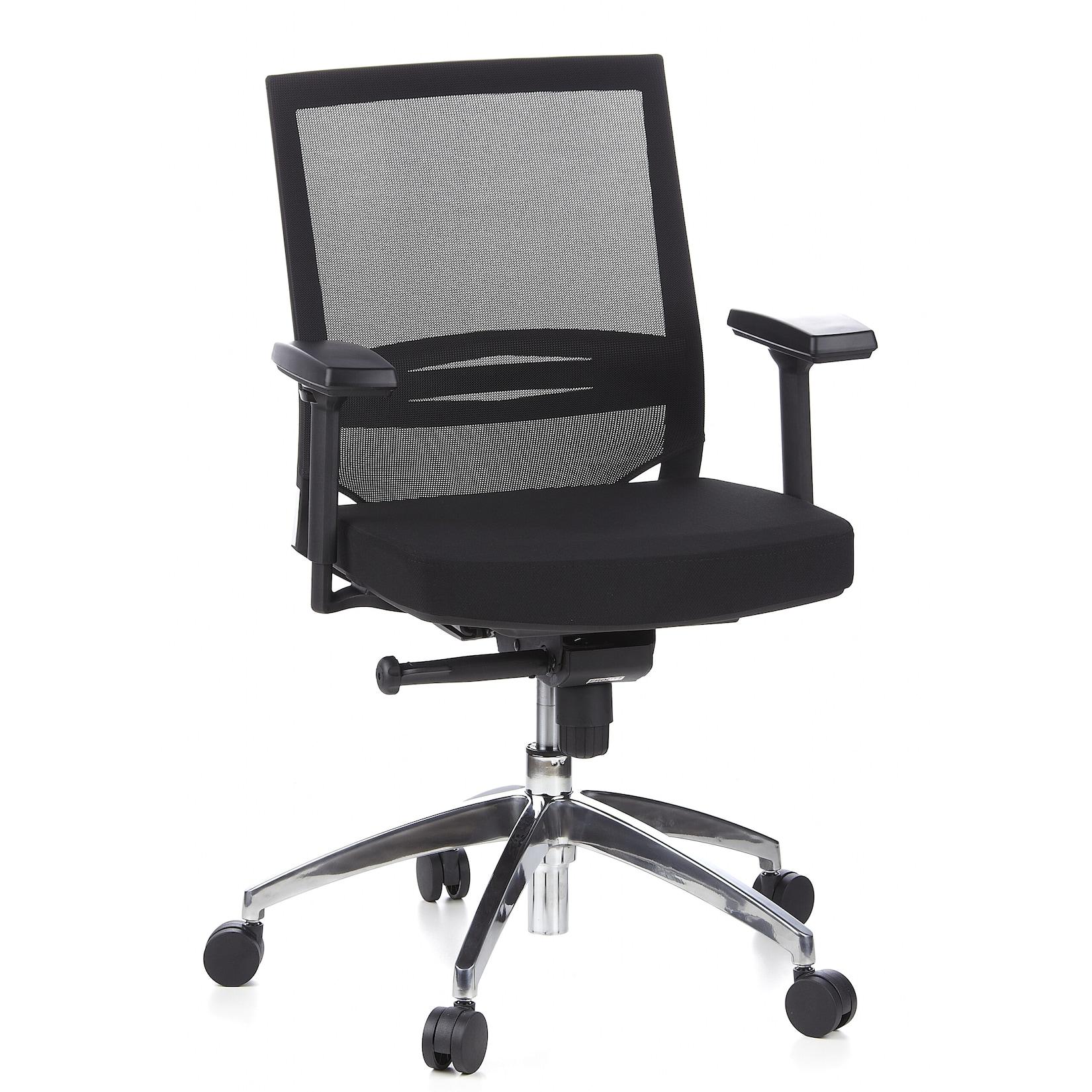 hjh OFFICE Profi Bürostuhl PORTO PRO Stoff / Netzstoff mit Armlehnen (höhenverstellbar)