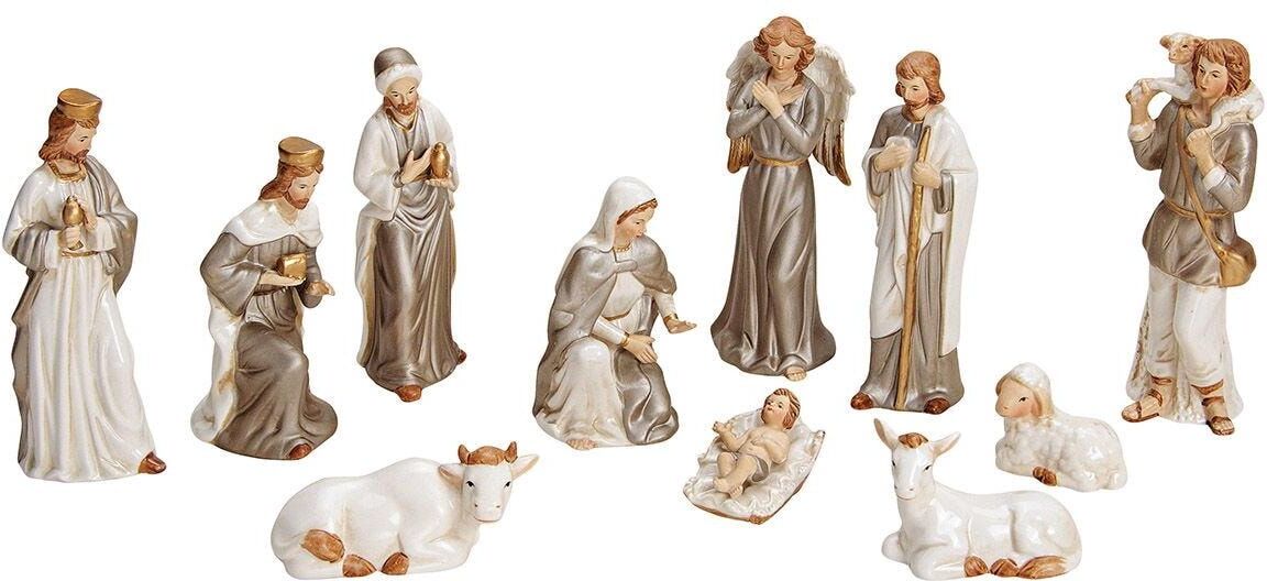 Krippenfigur "G. Wurm 11er Set", braun (bunt), Porzellan, Dekofiguren, Krippenfigur bunt Einheitsgröße