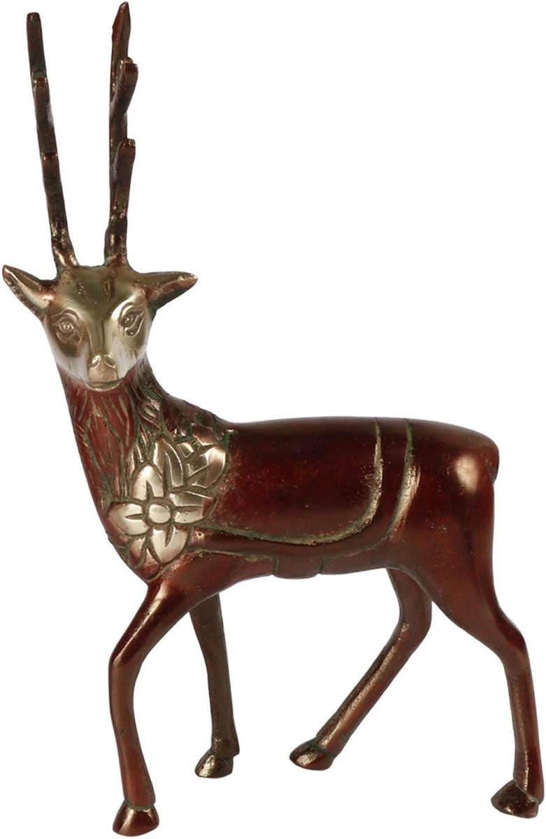 Bruin Herten Beeld Feng Shui Decoratie Hoogte: 17.5 cm