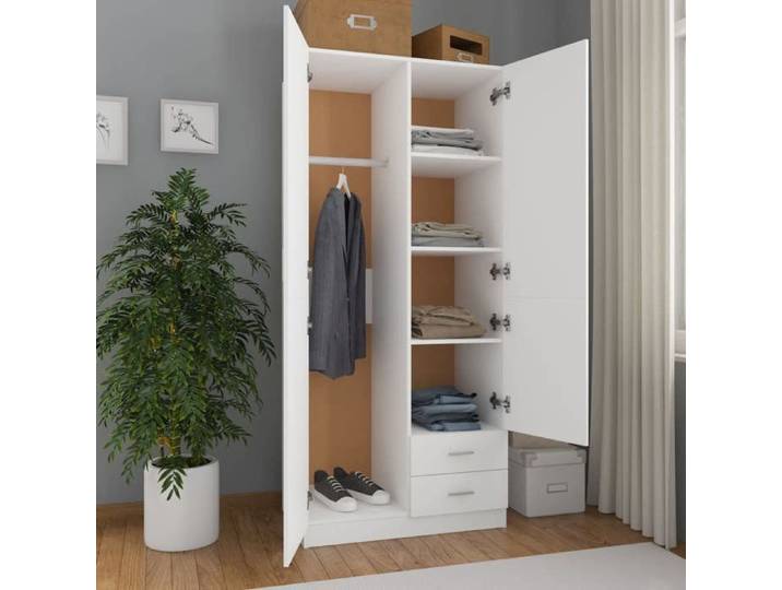 Bon plan  Meuble Penderie Dressing - JILI HOT - Garde-robe Blanc 80x52x180cm - Bois d'ingénierie Thome8214343