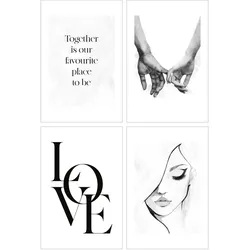 Bilder-Set TOGETHER (BHT 20x30x0,20 cm) - bunt - BHT 20x30x0,20 cm