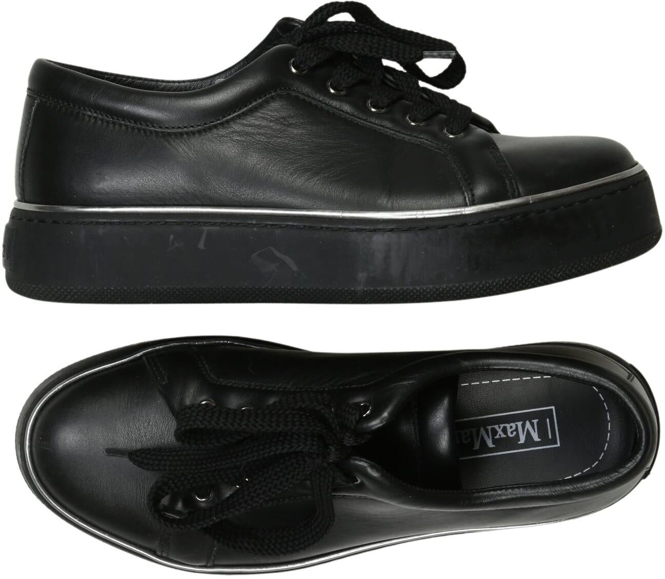 Max Mara Damen Halbschuh, Schwarz, Gr. EU 36, kein / Etikett - Second Hand