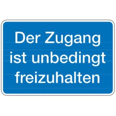 Hinweisschild, Zugang ist freizuhalten, Aluminium, 200 x 300 mm - 300x200x0.45 mm Aluminium geprägt