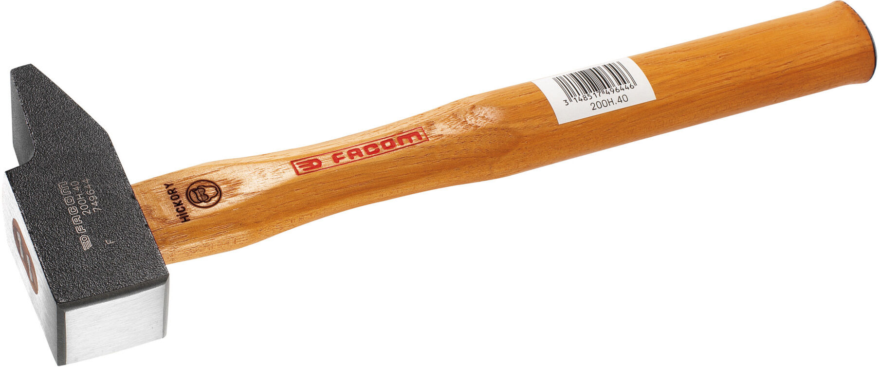 Facom Schlosserhammer, französische Form Hickory-Stiel Schlagfläche ca. 28 x 28 mm (200H.28)