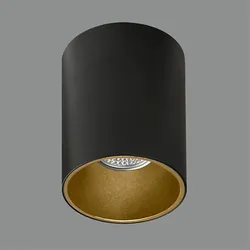 ACB Aufbau-Strahler SOUL 3792/8, GU10 max. 10W (LED), Schwarz / Satin-Gold ACB-P37920NOS