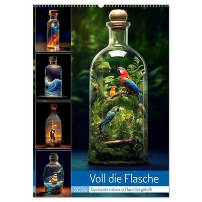 Voll die Flasche (Wandkalender 2026 DIN A2 hoch), CALVENDO Monatskalender