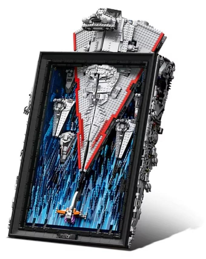 Imperial Destroyer Klemmbaustein-Set - Raumschiffmodell - 5345 Teile - Bauanleitung enthalten - Ständer inklusive - 3D-Wandbild - Ab 14 Jahren
