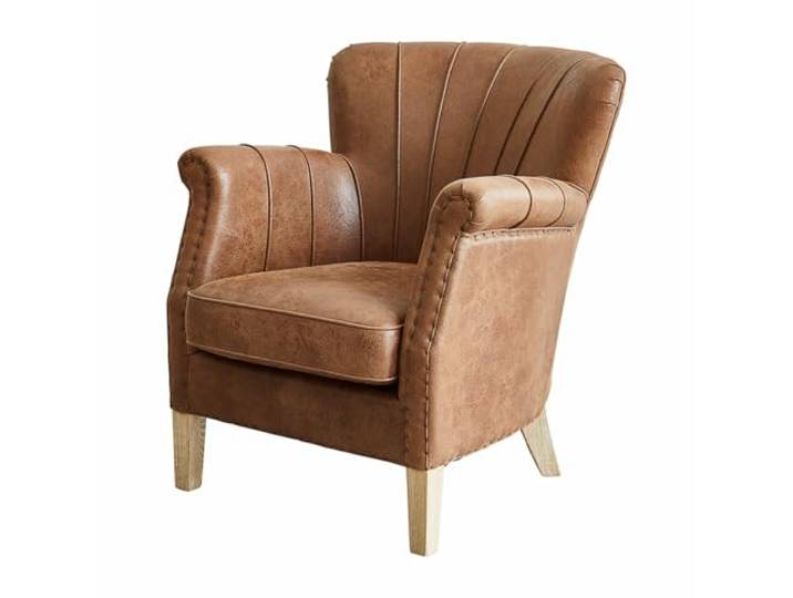Loberon Sessel Bartley, braun Edler Antik-Look & Handarbeit, Hochwertige Verarbeitung, Klassisch schön