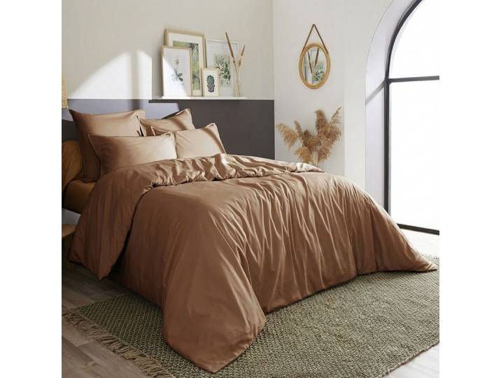 Housse de couette percale de coton uni 240x260 cm