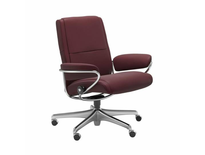Stressless Paris Sessel Low Back Home Office - Leder Batick Bordeaux Modern, Skandinavisch, Zeitlos
