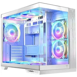 Modecom Obudowa Volcano Panorama Apex ARGB 7F biała (AT-PANORAMA-7F-ARGB-20-000000-0002) (ATX, ITX, mATX, Mini-ITX), PC Gehäuse, Weiss