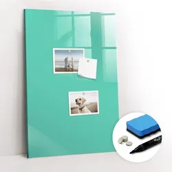 MAGNETTAFEL 40x60 Türkis schwarzer Marker