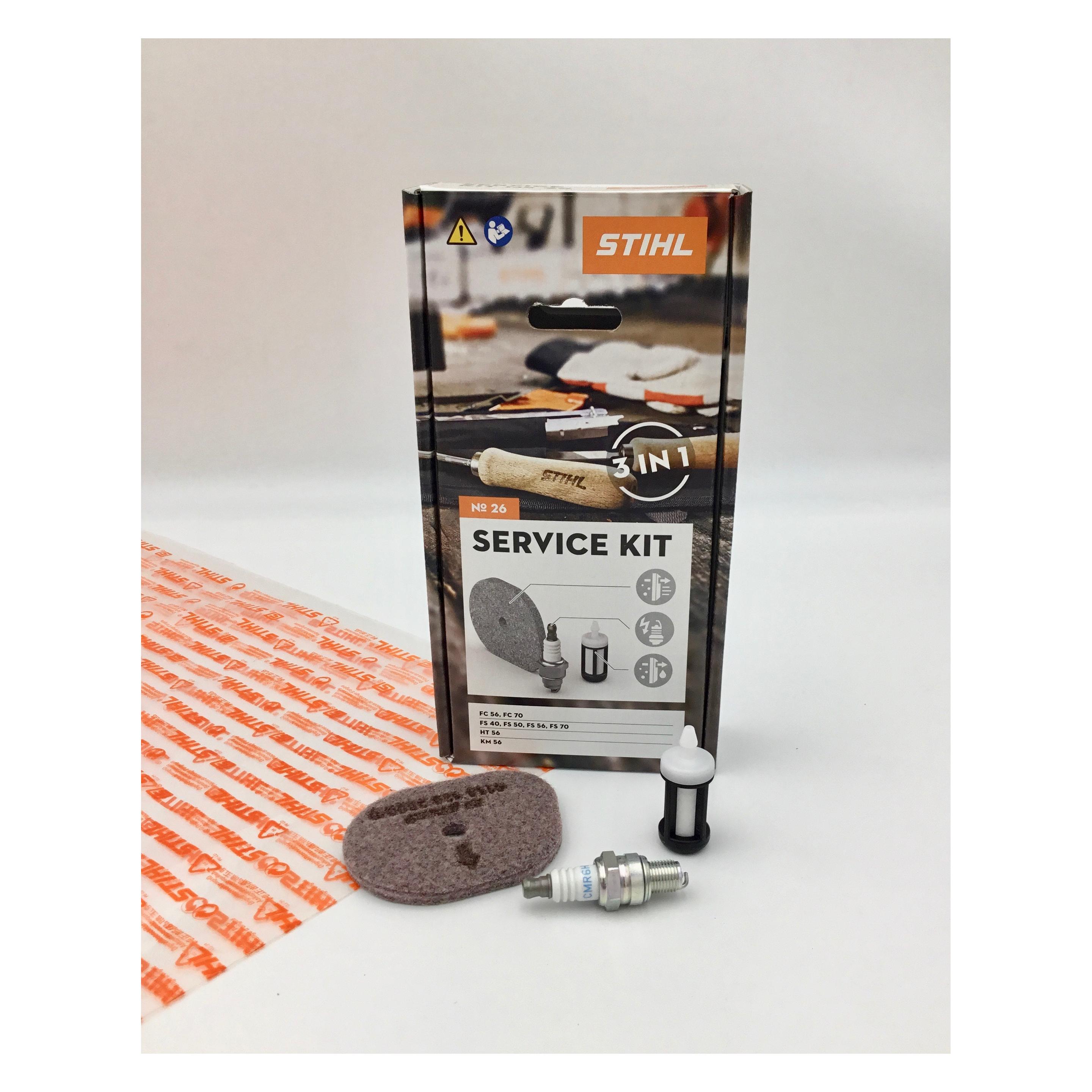Stihl Service Kit 26 FS 40, 50, 56, 70, HT 56, KM 56 41440074100 Filter, Zündkerze (Kettensäge, Rasentrimmer) (41440071800)