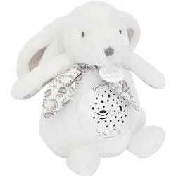 Doudou et Compagnie, Nachtlicht, Nachtlicht Sterne & Musik, Hase weiss 19cm